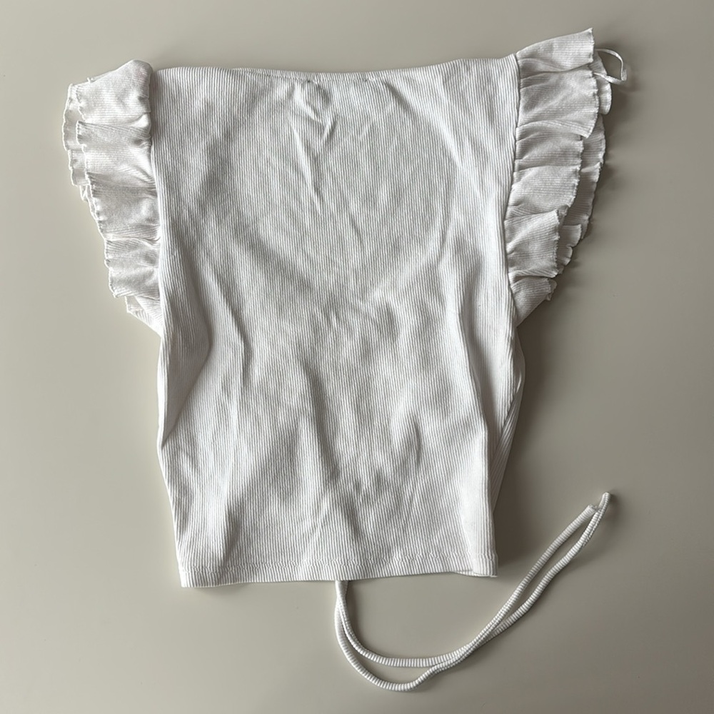 Zara Ruched Top with Ruffled Sleeves - Picture 3 of 3